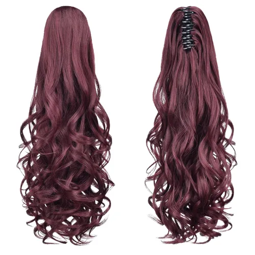 Miniatura 274 de Extensiones de cola de caballo de cabello rubio, extensiones de cola de caballo para mujer, pinza de extensiones de cabello rizado de 12 pulgadas