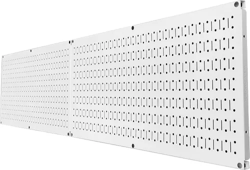 Miniatura 3 de Tablero horizontal para herramientas de garaje para pared, dos tablas de 32 pulgadas de ancho x 16 pulgadas de alto, fáciles de instalar Blanco