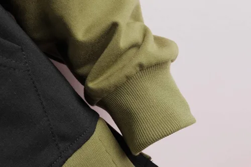 Miniatura 8 de GURUNVANI Sudadera con capucha de color de contraste para hombre