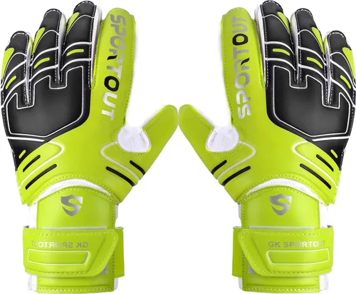 Miniatura 13 de Sportout Guantes de portero para jóvenes y adultos, agarre fuerte para las paradas más difíciles, con protección en los dedos y látex de 4+3MM