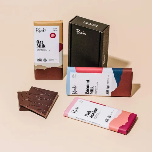 Miniatura 6 de Raaka Paquete de chocolate sin lácteos Chocolate negro gourmet de grano a barra Orgánico, Kosher, vegano, sin gluten Regalo para los amantes