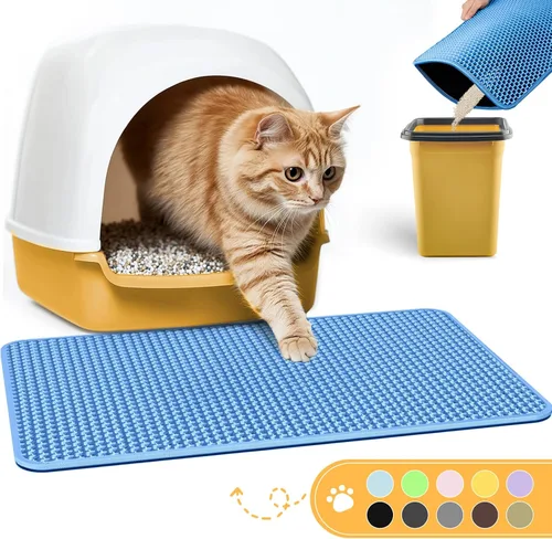 Miniatura 13 de Tapete sanitario para gatos, tapete pequeño que atrapa la orina, fácil de limpiar, caja sanitaria impermeable, a prueba de orina y antideslizante