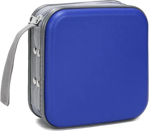 Estuche de almacenamiento para CD/DVD, organizador portátil con cremallera de plástico duro, fundas de CD/DVD, cartera para auto, hogar, oficina,