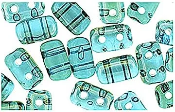 Miniatura 14 de Cilindro de cuentas de vidrio prensado Matubo Rulla de 0.35 oz con dos agujeros, 0.118 x 0.197 in, color plateado Tweedy Tweedy Silver