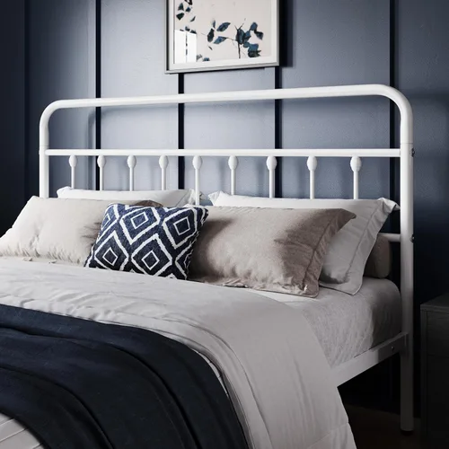 Miniatura 4 de Yaheetech Base de cama clásica de metal con base de colchón con estilo victoriano, cabecera, estribo, almacenamiento debajo de la cama, no necesita