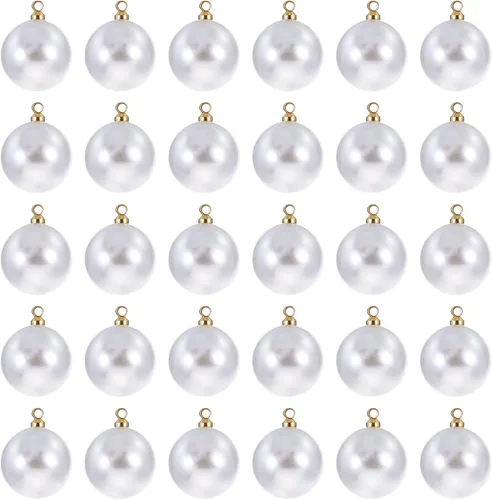 Miniatura 7 de PATIKIL 100 cuentas de perlas de perlas de imitación para hacer joyas, pulseras, aretes, collar, Navidad