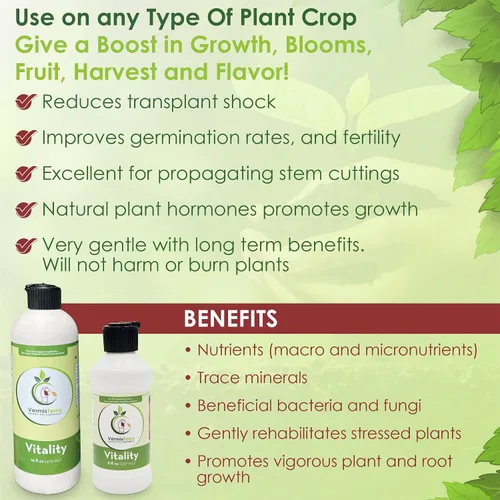 Miniatura 9 de VermisTerra Vitality - Alimento para plantas de interior y plantas de interior, fertilizante equilibrado de la madre tierra, orgánico, esquejes