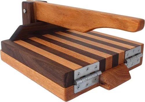 Miniatura 4 de Prensa de tortilla de 10 pulgadas de roble rojo – Elaborador de tortillas de madera dura hecho a mano por Central Coast Woodworks rojo (Red Oak)