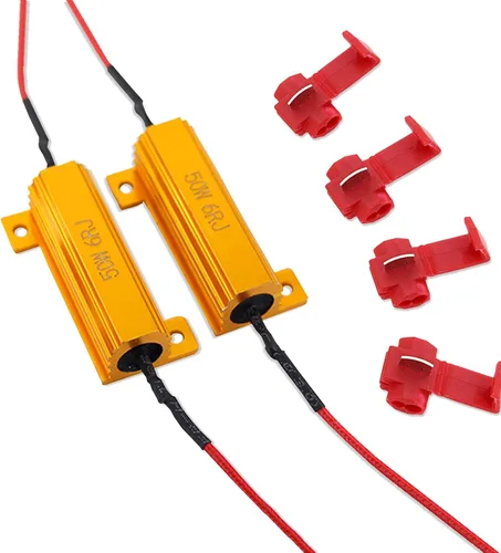 Miniatura 6 de 2 resistencias de carga de 50 W y 6 ohmios para bombilla LED Fix Fast Hyper Flash Turn Signal Blink Código de error (negro)