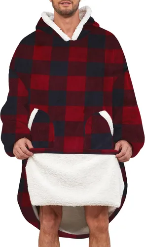 Miniatura 13 de Century Star Manta con capucha para mujeres y hombres, sherpa, de gran tamaño, gruesa, acogedora, suave, cálida, para adultos, sudadera con capucha