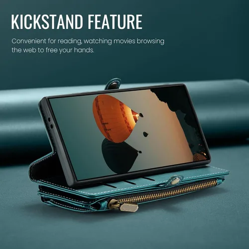 Miniatura 9 de Defencase Compatible con Galaxy A14 5G Funda Cartera con Tarjetero de Bloqueo RFID para Mujeres y Hombres, Funda de Teléfono Cartera de Cuero PU