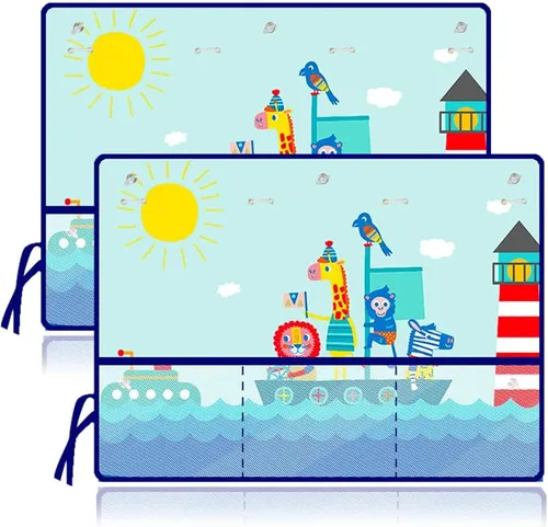 Miniatura 17 de Cortina de parasol de coche para bebés y niños, 2 paquetes, para ventana lateral, protector, bloquea el deslumbramiento solar, el calor, los rayos