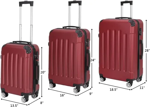Miniatura 25 de Juego de equipaje de 3 piezas – Maletas con ruedas giratorias multidireccionales – Bolsa de viaje Maleta ABS con bloqueo TSA – Maletas de carcasa