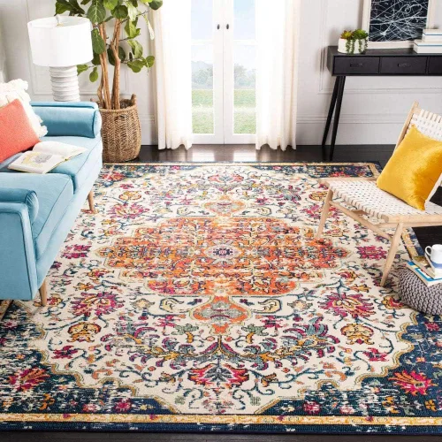Miniatura 42 de SAFAVIEH Colección Madison MAD447B - Tapete bohemio con medallón antiguo y elegante, no desprende pelusa, para la sala, dormitorio, comedor