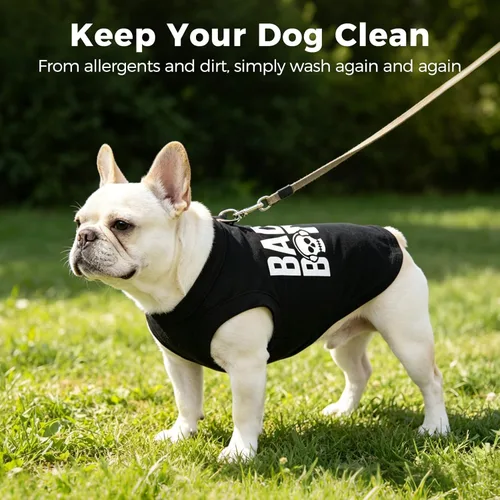 Miniatura 6 de BINGPET Bad to The Bone - Camiseta de algodón suave para cachorros, transpirable, ligera, para disfraz de perro, chaleco sin mangas, lavable a