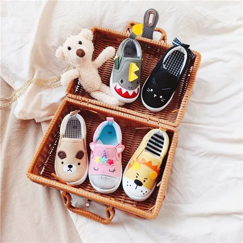 Miniatura 9 de HLMBB Toddler Shoes Unisex for Baby Boys Girls Shoes Cute Animal Hard Bottom Canvas Rubber Sole Kids Running Walking Sneakers