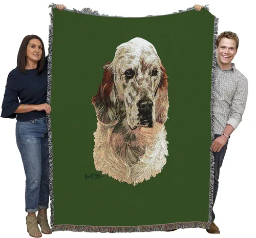 Miniatura 24 de Pure Country Weavers Manta tejida English Setter Blue BG por Robert May - Manta de tapiz de algodón, fabricada en los Estados Unidos, 72 x 54