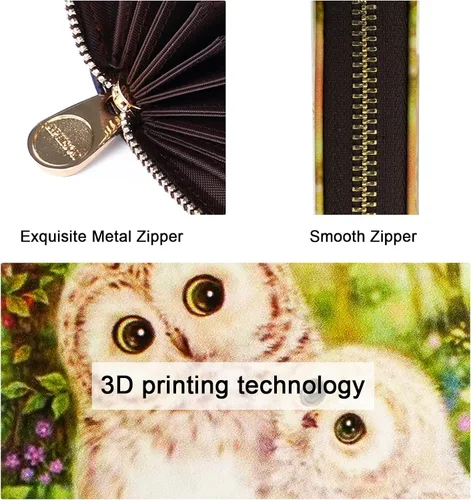 Miniatura 4 de APHISON - Tarjetero con protección RFID, carteras , funda para tarjetas de cuero con cremallera para mujerniñacaja regalo