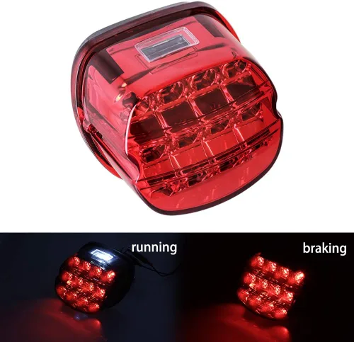 Miniatura 4 de NTHREEAUTO Luces traseras LED rojas para motocicleta, luces traseras de freno y funcionamiento compatibles con Harley Touring Dyna Road King Electra