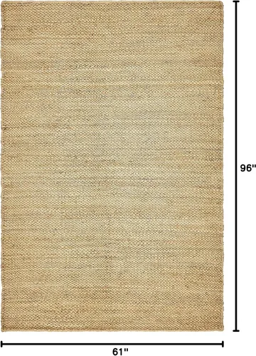 Miniatura 2 de Unique Loom Chunky Jute Collection - Alfombra de área - Amanda (2' 7" x 6' 1", color natural)
