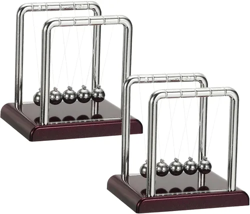 PATIKIL Paquete de 2 cradle Newtons, péndulo de cuna de Newton, 5 bolas de equilibrio, juguetes de escritorio, bola de gravedad, juguetes divertidos