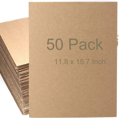 Miniatura 7 de ZOENHOU 30 hojas de cartón corrugado de 12 x 12 x 1/4 pulgadas, insertos de cartón de una sola pared de 5 capas, separadores cuadrados de cartón