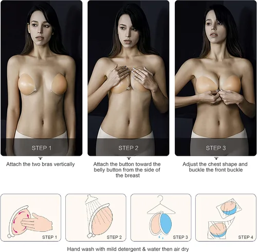 Miniatura 5 de VICETONE Adhesive Bra Strapless Sticky Invisible Push up Reusable Silicone Bra The Best Off Backless Viscous Bra for Women