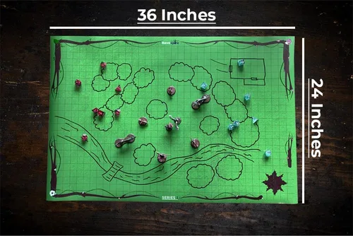 Miniatura 4 de DND - Juego de 3 alfombrillas de batalla para juegos de rol RPG, ultradurable, no mancha, borrado en seco/húmedo, cuadrícula de batalla de vinilo