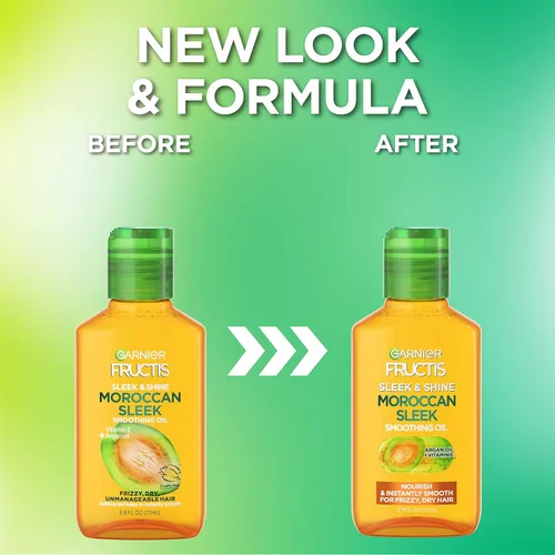 Miniatura 3 de Garnier Hair Care Fructis Sleek & Shine Champú, acondicionador y tratamiento de aceite de argán marroquí, para cabello encrespado y seco. Elegante
