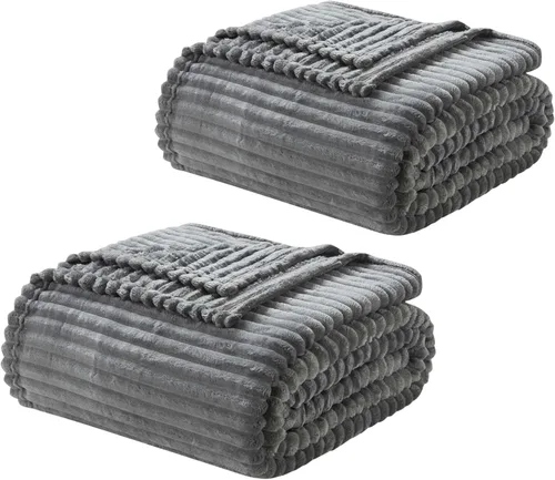 Miniatura 14 de Nestl Manta azul tamaño Queen para cama - Mantas acogedoras y cálidas para mujeres, mantas de felpa grande de vellón para niñas, azul piedra, 90 x