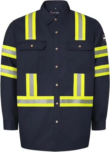 Miniatura 7 de FR Shirts - Camisa de soldadura resistente a las llamas de 7.5 onzas, ropa ignífuga 100% C FR para hombres, chaqueta ignífuga para hombres para Gris