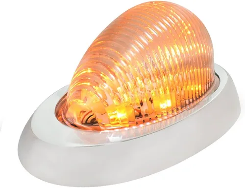 Miniatura 6 de GG Grand General 76372 Giro lateral y marcador ámbar/ámbar 12 luces LED con cubierta cromada para Freightliner