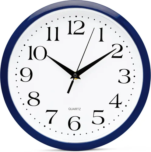 Miniatura 20 de Bernhard Products - Reloj de cuarzo de pared rojo, silencioso, sin tictac, 12 pulgadas, a pila, redondo, fácil de leer