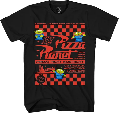 Miniatura 5 de Disney Pixar Toy Story Pizza Planet Take Out Flyer Disneyland World Tee Funny Humor Camiseta gráfica para hombre