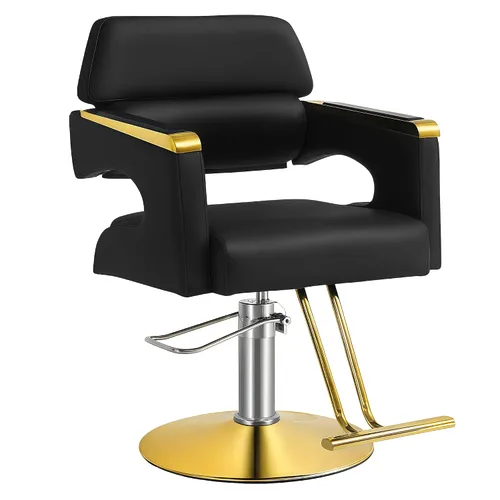 Miniatura 13 de Silla de salón rosa para estilista, silla de peluquería hidráulica ajustable en altura giratoria de 360 grados, sillón de peluquería para mujer