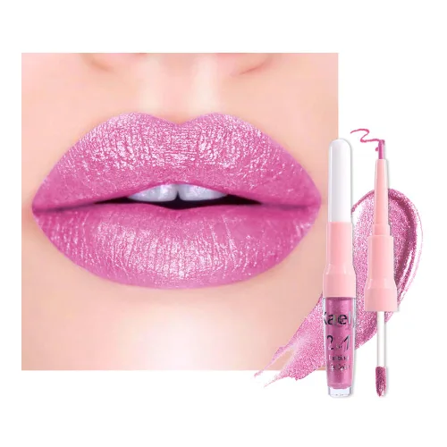Miniatura 38 de evpct 1 pieza conjunto de lápiz labial líquido mate de terciopelo sedoso rojo vino ciruela y brillo labial para mujeres de larga duración 24 horas