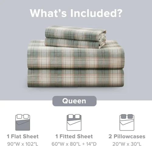 Miniatura 110 de Comfort Spaces Sábanas 100% algodón tamaño King, transpirables, naturalmente frescas, sábanas de algodón suave con bolsillo elástico de 14 pulgadas