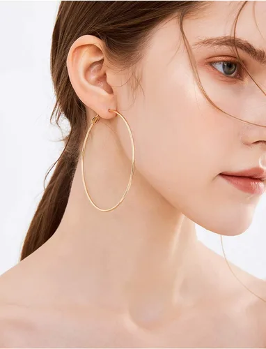 Miniatura 2 de Cocadant Big Gold Hoop Earrings for Women Girls,Dainty 14k Gold Hypoallergenic Rose Gold Silver Hoop Earrings with 925 Sterling Silver