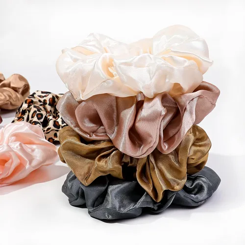 Miniatura 5 de 16 coleteros para mujer – Lazos y bandas de satén para el cabello, soportes grandes para cola de caballo para cabello grueso y rizado, lindas colas