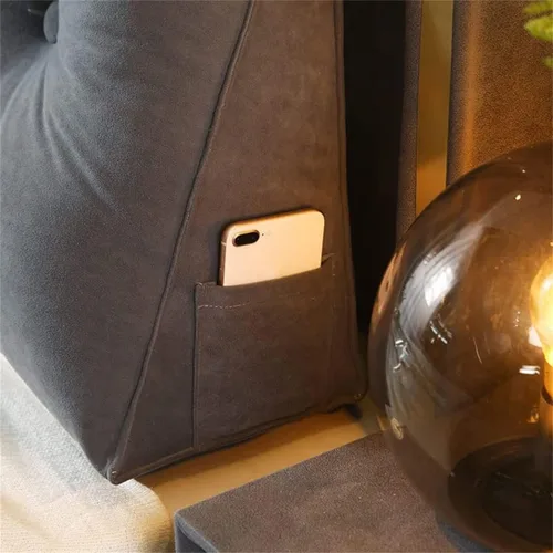 Miniatura 9 de Almohada triangular para cabecero, cojín grande para cabecero, almohada de lectura, respaldo de posicionamiento, cojín para cama de día con funda