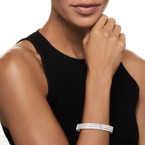 Miniatura 2 de Ross-Simons Italian Sterling Silver Jewelry Set 3 Hammered Bangle Bracelets