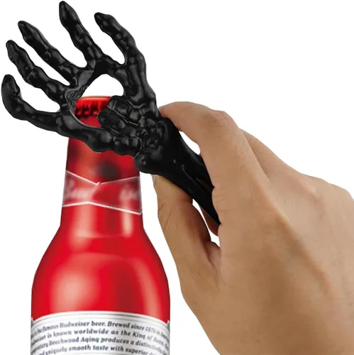 Miniatura 3 de TIHOOD 2 abridores de bebidas con temática de esqueleto de hierro fundido – Abridor de metal divertido único para hombre, Halloween, Navidad, vino