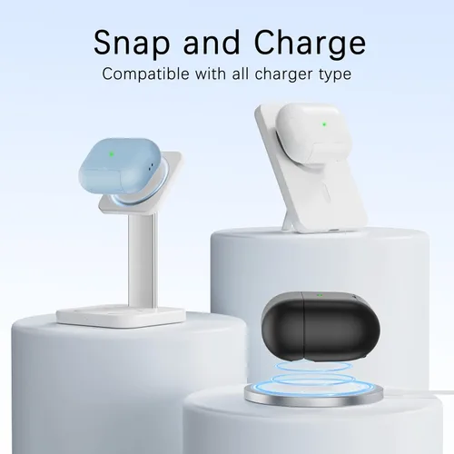 Miniatura 7 de RFUNGUANGO Funda protectora para AirPods Pro de 2ª generación, con función de soporte para teléfono, bloqueo de cubierta magnética, para AirPods Pro