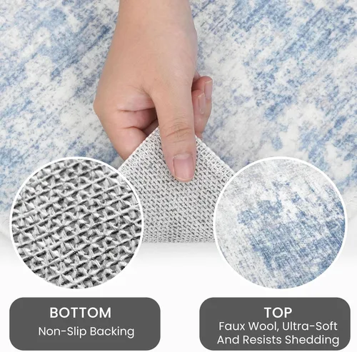 Miniatura 83 de IOHOUZE Alfombra abstracta lavable de 3 x 12 pies para pasillos, antideslizante para cocina, camino de entrada de lana sintética para interiores