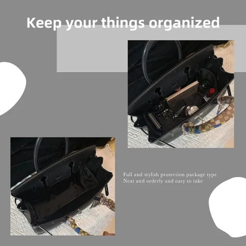 Miniatura 8 de DGAZ Organizador de bolso, sedoso y suave, seda, bolso de mano de lujo en moldeadores de bolsa, para mujer, se adapta a bolsas Birkin 25303540