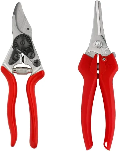 Felco Tijeras de podar (F 6) y (F 310) - Podadoras de jardín con una sola mano de fabricación suiza de alto rendimiento