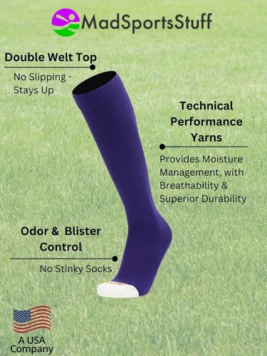 Miniatura 3 de MadSportsStuff - Calcetines de béisbol para niños, niñas, hombres o mujeres, tallas para jóvenes y adultos