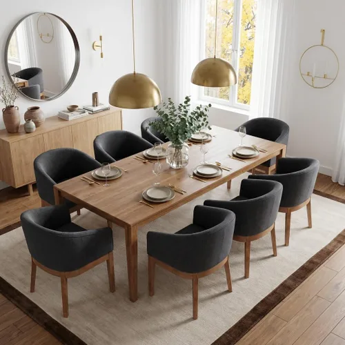Miniatura 19 de RIVOVA Juego de 2 Sillas de Comedor Beige de Mediados de Siglo Modernas Sillas de Comedor Tapizadas en Lino Sillas de Cocina y Comedor con Respaldo