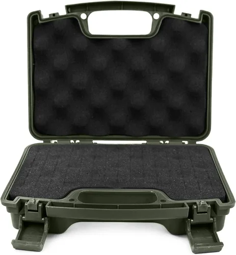 Miniatura 4 de VicBre Estuche rígido para pistola para pistolas, 10.2 x 8 x 3.2 pulgadas, caja de pistola de mano duradera con insertos de espuma para pistolas