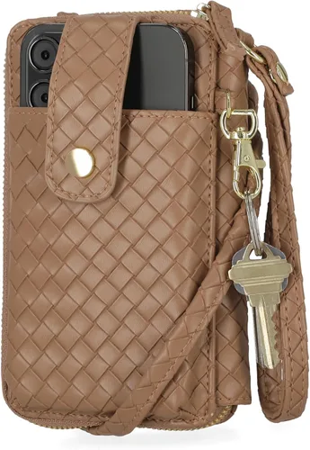 Mundi Jacqui Cartera cruzada RFID para mujer, bolso de viaje pequeño de cuero vegano con soporte para teléfono, organizador compacto con ranuras